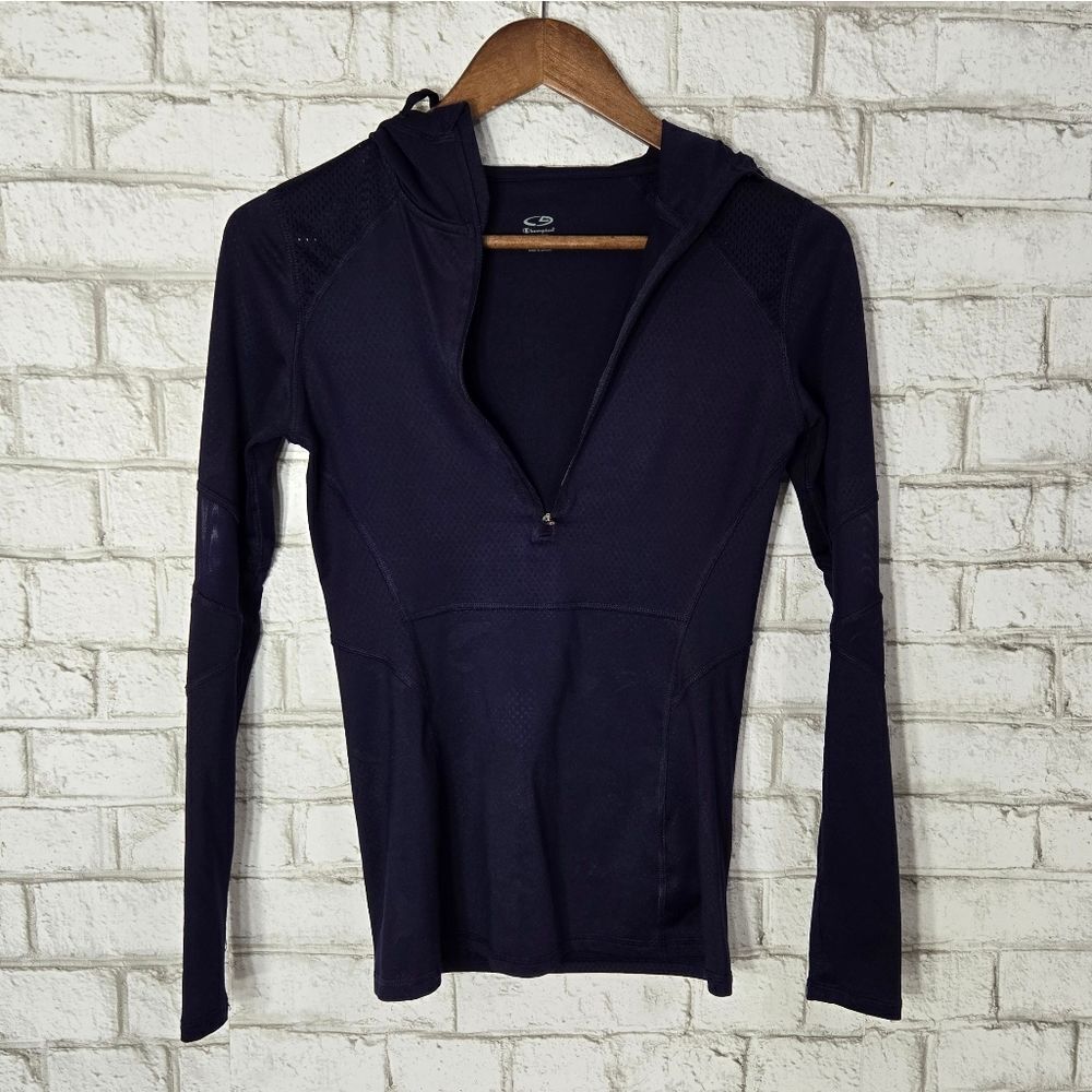 Champion navy hooded camo athletic top‎